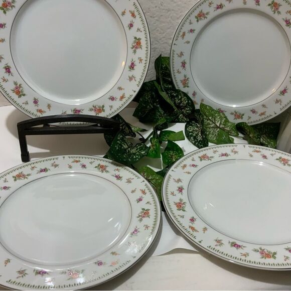 Abingdon Fine Porcelain China Dinner Plate 10 3/8" Japan Set of 4 B7 - Picture 1 of 10